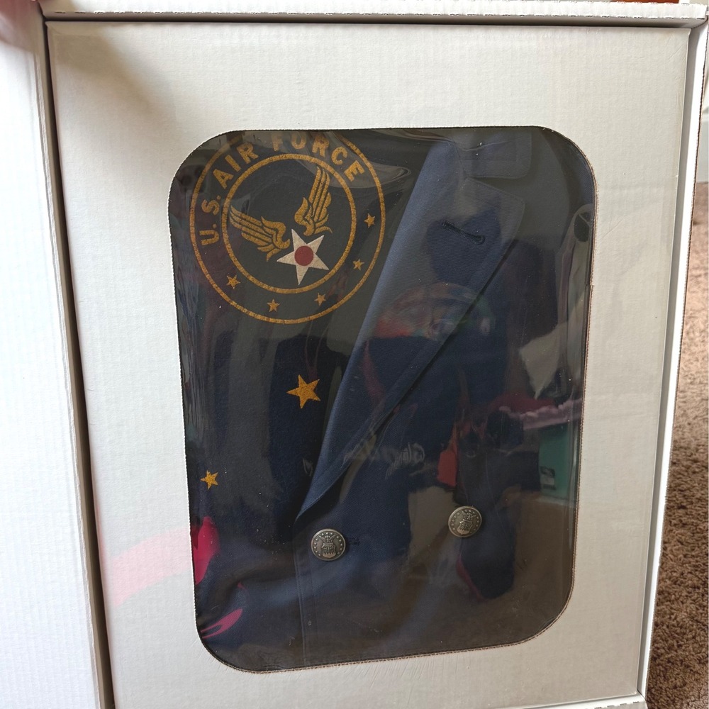 US Air Force Vietnam Era Military Uniform Coat Preserved Navy Blue Vintage 70s